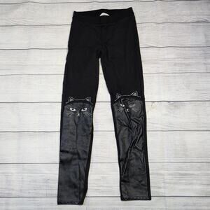 10/11 H&M Faux Leather Kitty Leggings